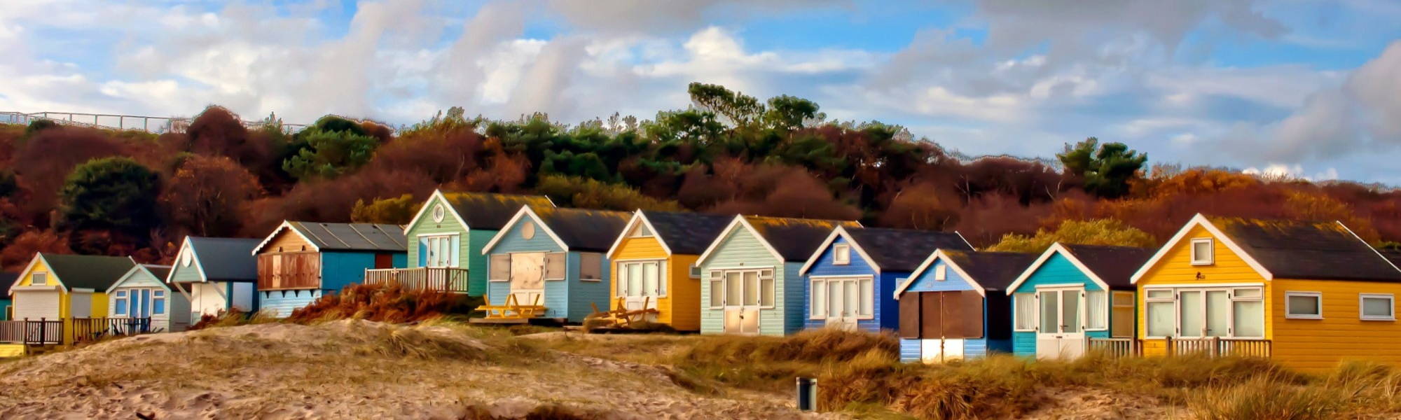 Beach Huts Hengistbury Head Bournemouth Dorset England UK