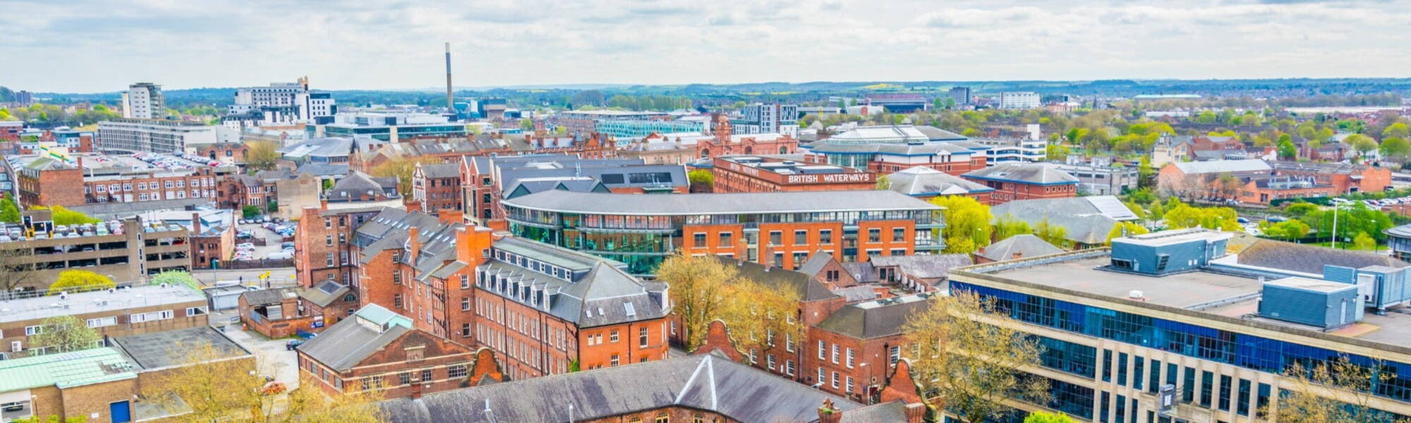 Aerial view of Nottingham, England