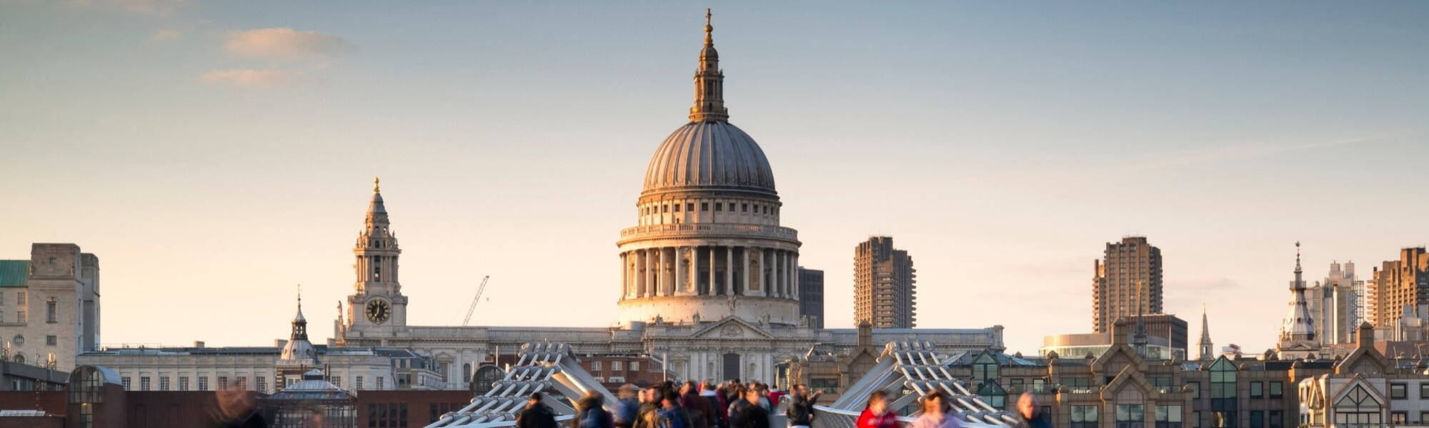 st pauls and millenium bridge, London, UK