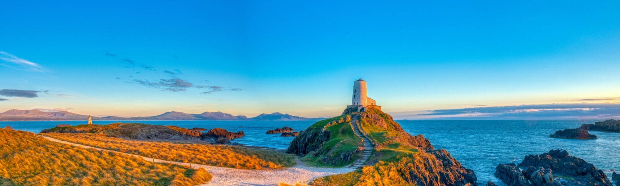 Evening light on Twr Mawr Light House on Llanddwyn Island, Anglesey, UK