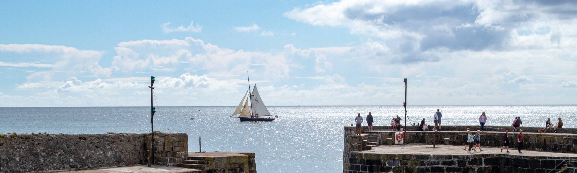 Sunny Charlestown harbour Cornwall